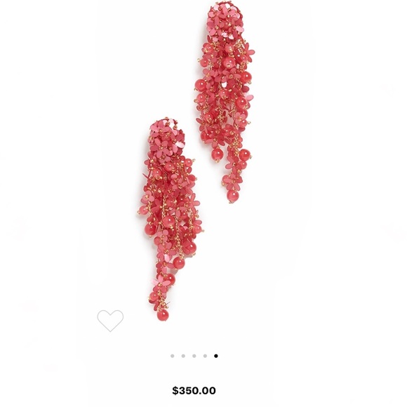 🦚 New Oscar de la Renta Beaded Cascade Drop clip-one earrings - Picture 12 of 14